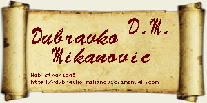 Dubravko Mikanović vizit kartica